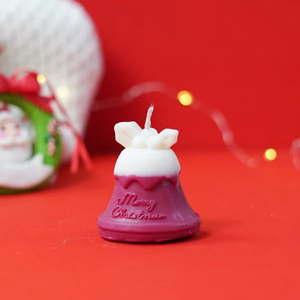 Bougies décoratives cloche de Noël artisanales, lot de 2, décoration rustique pour les fêtes, centre de table festif, cadeau pour la maison, table d'hiver - Product Image 1