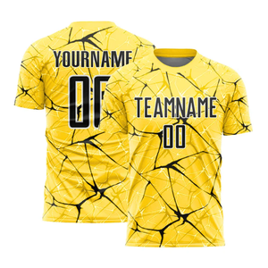Custom Blue & <b>Black</b> Crackle Sublimated Print Soccer Jersey <b>Mesh</b> Breathable Custom Number Team Apparel O-Neck Football Jerseys - Product Image 5