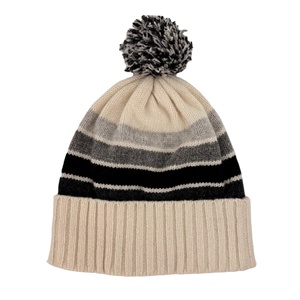 Bonnet de ski d'hiver unisexe à la mode en tricot jacquard à rayures doux à la mode pompon pompon personnalisé ODM OEM pour hommes femmes voyage - Product Image 2