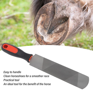 Raspador de pezuñas de 8 pulgadas de acero al carbono, lima ergonómica para herraduras, herramienta de recorte de herraduras con mango flexible para caballos - Product Image 5