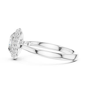 Dual Halo Oval Cut Lab Grown Solitaire <b>Ring</b> <b>Set</b> in 18KT White Gold for Party Wedding Daily Use Luxury Gifting for <b>Women</b> - Product Image 3