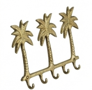 Premium Palm Tree Wall <b>Hooks</b> Metal Gold Finish Rust Resistant Novelty Design For Clothing Storage Organization - Product Image 1