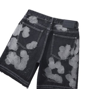 Pantalones Cortos de Jean de Algodón para Hombre, de Cintura Alta, Tie Dye, Pierna Recta, Lavado a la Piedra, con Bajo Desgarrado, Estilo Casual de Verano - Product Image 5
