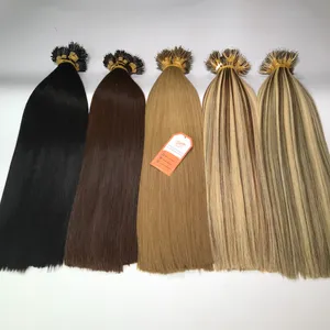 Fabricant de cheveux à double étirage à la kératine vietnamienne crue, prix de gros Remy Virgin Nano Ring Extensions de cheveux