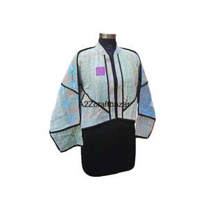 Chaqueta Gudari Hecha a Mano para Mujer, Algodón Estándar, Estilo Indio Kantha, Multicolor, Vintage, 100% Puro, Étnico, Ecológico, Primavera - Product Image 4