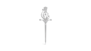 Broche de Espada de Oro de 9K con Diamantes Cultivados en Laboratorio de Lujo Aarinya, con Diamantes de Corte Brillante y Engaste Pavé, Unisex, Regalo para Bodas y Fiestas - Product Image 2