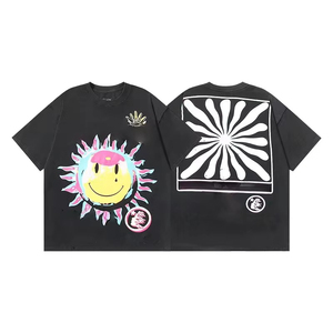 Vintage Wash Plus Size Men's T-Shirt Short Sleeve O-Neck Street Style Hip Hop Jersey Cotton Oversized Fit - Product Image 1