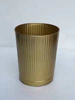 Poubelles décoratives artisanales 100% métal pour chambre d'hôtes, finition brillante, qualité durable