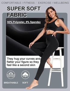 Leggings de yoga cargo taille haute pour femme avec poches, effet ventre plat, en Spandex uni, pour la course et l'entraînement - Product Image 5