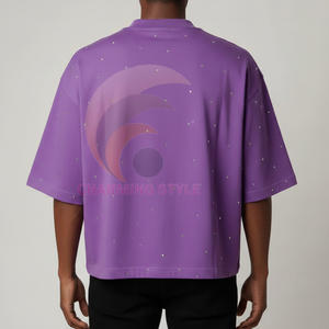 Camiseta Personalizada para Hombre 100% Algodón, Diseño con Piedras Preciosas y Lavado Ácido, Estilo Vintage Desgastado - Product Image 1