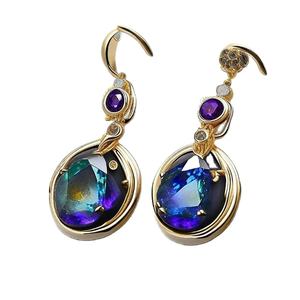 Boucles d'oreilles faites à la main en argent sterling 925 personnalisées goutte bleue conception de doublet de bijoux de mode - Product Image 1