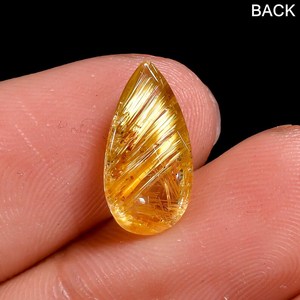 ควอตซ์รูทิเลเต็ดสีทองทรงหยดน้ำ, เครื่องประดับอัญมณี 14x7x4 มม. - Product Image 1