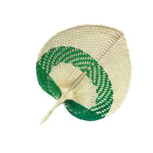 Ventilateur en bambou tissé avec feuille de tissu uni ou imprimé fabriqué au Vietnam pour le refroidissement d'événements ou l'affichage artistique - Product Image 2