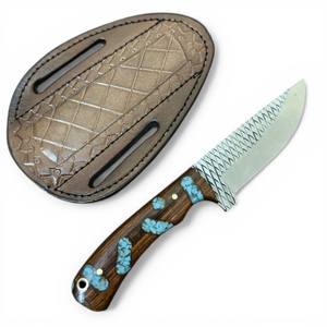 Cuchillo de caza artesanal de acero raspado tipo Bull Cutter, estilo vaquero occidental, con empuñaduras fijas de resina acrílica, grado industrial, OEM, para exteriores - Product Image 1