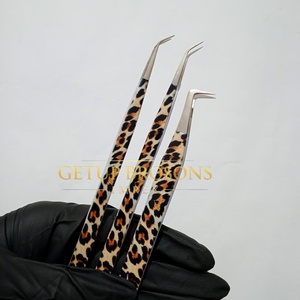 Pince à épiler pour cils Getup Brosons Impex, en acier inoxydable, à pointe lisse argentée, de précision, pour revêtement de papier personnalisé, longueur 45 mm / 90 degrés - Product Image 3