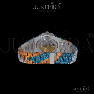 Reloj de Pulsera de Moda Unisex de Lujo con Acabado Premium, Diseño de Alta Gama, Esfera con Gemas Multicolores Brillantes - Product Image 3