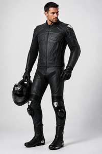 Traje de Cuero Genuino de Cuerpo Entero Negro para Hombre, Mono de Una o Dos Piezas con Diseño de Espalda Abierta, Hecho en Pakistán - Product Image 4