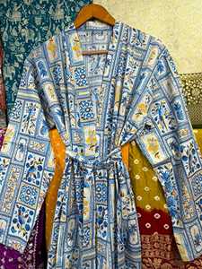Womens Soft Cotton Printed Kimono Robe Boho Comfy Night Wear <b>Kaftan</b> Maxi Dress <b>Beach</b> Cover Up Dress Nightwear Dress - Product Image 2