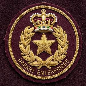 Parche de escudo de corona de laurel bordado a mano con hilo de oro, insignia de estrella y chevron de fieltro verde, distintivo de servicio personalizado a medida - Product Image 5