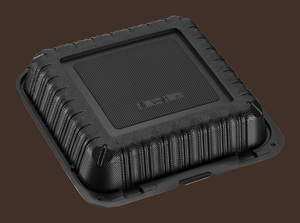 Boîte de conservation alimentaire en plastique noir MFPP réutilisable et micro-ondable avec couvercle, boîte de préparation des repas pour restaurant, voyage, maison V-81B - Product Image 2