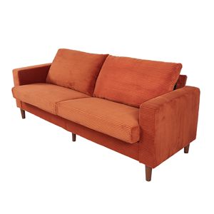 2139 Divano Moderno in Velluto a Coste Arancione per Soggiorno o Balcone (2139OR) - Product Image 3