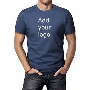 Men's White Cotton T-Shirt Short Sleeve O-Neck Regular Fit Casual Blank Front <b>Logo</b> Printing - Product Image 3