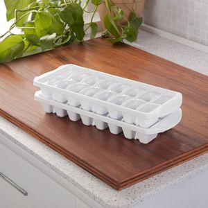 Lot de 2 grands bacs à glaçons empilables, 16 glaçons chacun, démoulage facile, sans BPA, blanc, lot de 4 - Product Image 4