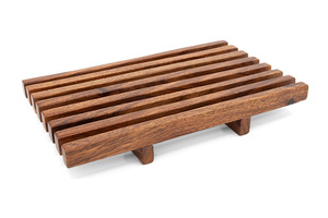 Bandeja de Servir de Madera de Acacia con Listones de 22 cm, Apta para Alimentos, Diseño Japandi Natural, Indonesia - Product Image 3