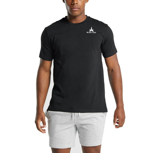 เสื้อยืดแขนสั้นผู้ชาย Black Leaf ทรงปกติ คอกลม ผ้าคอตตอนเจอร์ซีย์ สวมใส่สบาย พร้อมพิมพ์โลโก้ตามสั่ง - Product Image 6