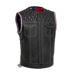 Chaleco de Motociclista de Cuero Personalizado para Hombre, Estilo SOA Biker Group, Corte Casual, Alta Calidad, Producto en Venta - Product Image 4