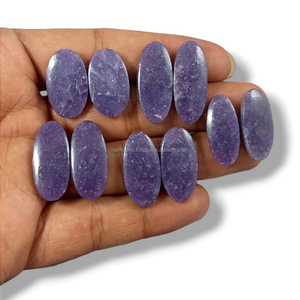 Pierre précieuse naturelle Lepidolite en paire, cabochons, pierres à facettes, cristaux de guérison, vente en gros, exportation - Product Image 6