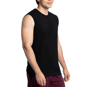 Vente en gros à prix avantageux, personnalisez votre propre logo, débardeur pour homme en coton et polyester, couleur unie, vêtements de sport pour homme - Product Image 4
