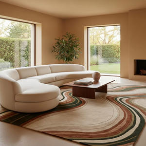 Alfombra de Cinta Texturizada 3D Premium Hecha a Mano |   Revestimiento de Piso Abstracto Lineal de Lujo, Gran Tamaño, Decoración para el Hogar, Precio de Fábrica, Regalo - Product Image 5