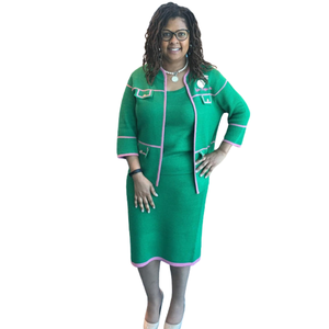 Cardigan en tricot vert pour femme, sans boutons, à manches longues, coupe décontractée, idéal pour superposer, avec broderie personnalisée - Product Image 1