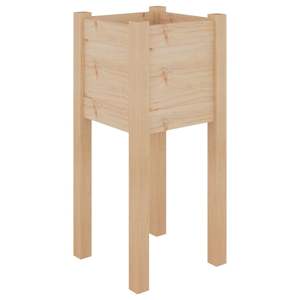Ensemble de 2 jardinières en bois de pin massif 12,2 po x 12,2 po x 27,6 po pour pots de fleurs et jardinières - Product Image 4