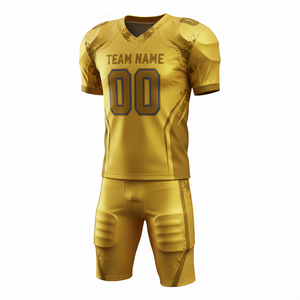 Ensemble de maillot et short de football américain personnalisé, sublimé, respirant, avec logo sur le devant, 100 % polyester, antibactérien - Product Image 4