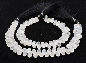 AAA Natural White <b>Rainbow</b> Moonstone Faceted Teardrop Shape Beads 5x7MM White <b>Rainbow</b> Moonstone Briolette 13 Inch By Wholesaler - Product Image 2