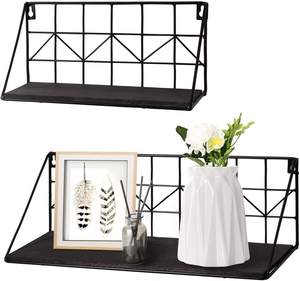Estantes de Pared con Diseño de Flecha Rústica, Estante de Almacenamiento Flotante de Madera para Dormitorio, Sala de Estar, Baño, Cocina - Product Image 1