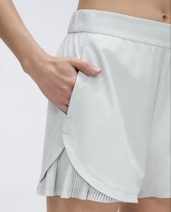 Custom Lulu Janya Women's High Waist Sporty Athletic Running Gym Shorts Breathable Quick Dry Elastic Waist Loose Fit Solid - Product Image 6