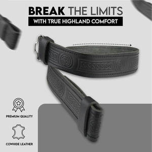 Ceinture à motif de nœud celtique en relief, en cuir écossais 100% de haute qualité, fabrication traditionnelle, fournitures d'usine - Product Image 5