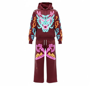 Sudadera con Capucha para Hombre, Diseño de Circuito de Neón, Estampado Gráfico Cibernético, Arte Digital Vibrante, Ropa Tecnológica - Product Image 3