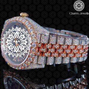 Montre de luxe Charm_Jewells en acier inoxydable, cadran analogique à quartz rond de 38 mm, mode féminine, fermoir pliable lumineux - Product Image 2