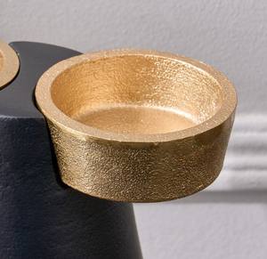 Moderno Portavelas Doble Negro y Dorado para Velas de Té, Ecológico, Hecho a Mano, de Aluminio, para Mesa, para Navidad y Pascua - Product Image 4