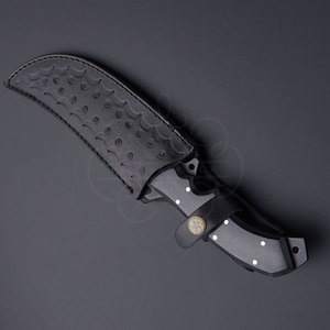 Couteau à Découper Personnalisé Fait Main en Acier Noir à Haute Teneur en Carbone avec Manche en Micarta Noir et Étui en Cuir – Couteaux Très Demandés - Product Image 4