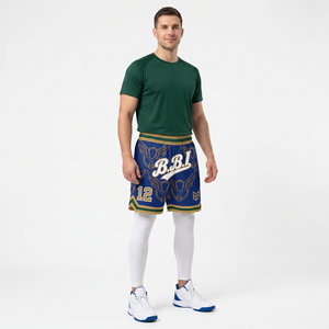 Pantalones cortos de baloncesto para hombre, color granate con rayas, al por mayor, de malla, deportivos, retro, para entrenamiento, gimnasio, sublimados, uniformes de equipo. - Product Image 5