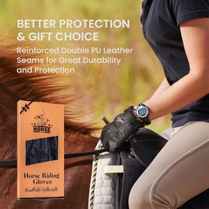 Anti-Slip Hand Protection Outdoor Sports <b>Comfortable</b> Unisex Leather Polo Winter Windproof Waterproof Professional RIDING GLOVES - Product Image 3