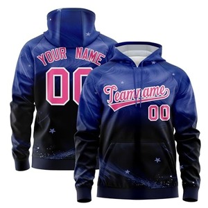 Sublimated Polyester <b>Fleece</b> Hoodie Purple <b>Black</b> Gradient Print Men's Hooded Sweatshirt Custom Teamwear - Product Image 2
