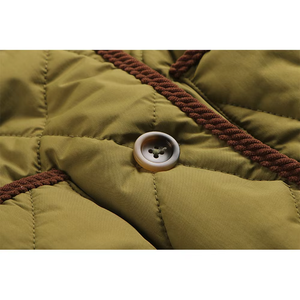 Plus Size Men's <b>Vintage</b> Corduroy Collar Diamond Quilted Jacket Winter Padded <b>Coat</b> - Product Image 5