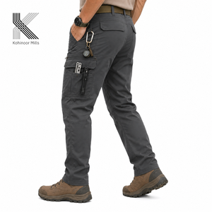 Men's Midweight Formal Mid Waist Button Fly Waterproof Windproof Breathable Anti-Wrinkle Canvas Autumn Tactical <b>Hiking</b> Pants - Product Image 3