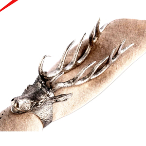 Antique Silver Reindeer Head Napkin Ring for Tableware Cloth Napkin Ring <b>Holding</b> or Serving & Christmas Decorative Item - Product Image 1